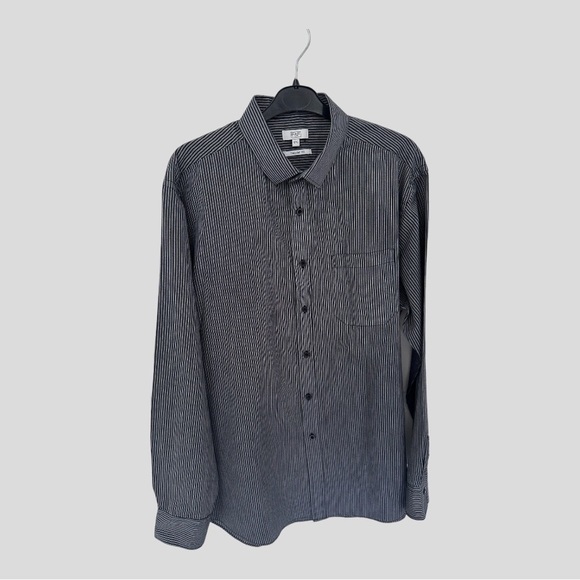 F&F Other - F&f Size L 16.5” Neck Grey Stripped Shirt